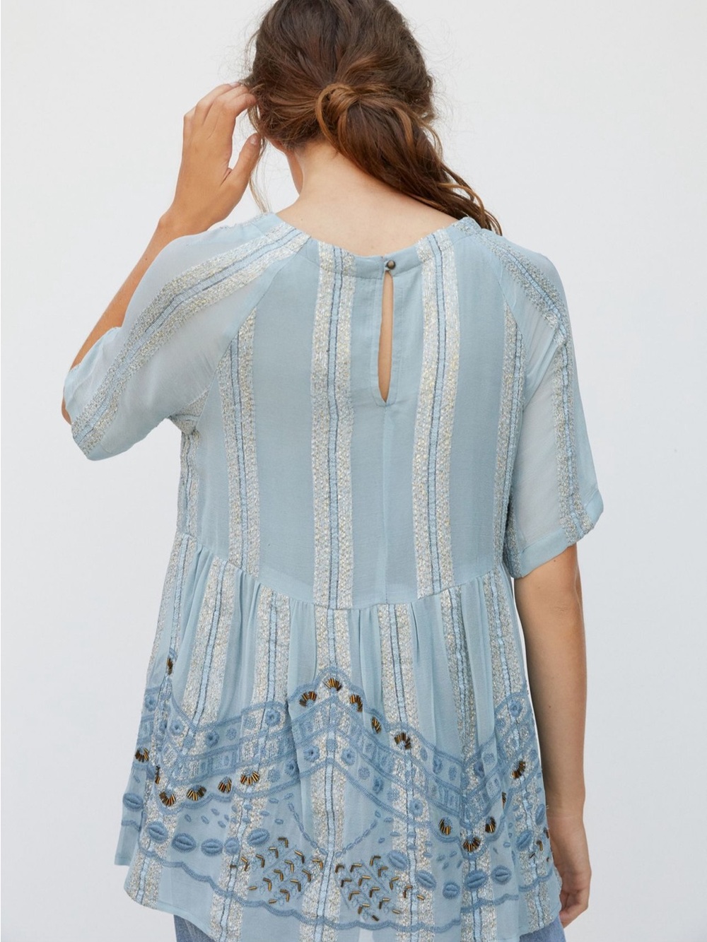 Anthropologie RAGA Rozelle Embroidered Tunic Size L